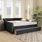 Baxton Studio Haylie Dark Grey Full Size Daybed with Roll-Out Trundle Bed 158-9675 - alternate 8
